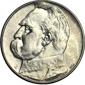 10 gold 1934, Pilsudski, STRZELECKI EAGLE, minted