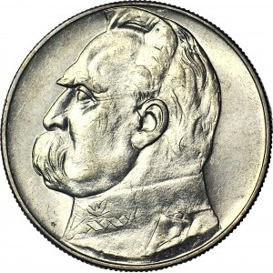 10 złotych 1934, Piłsudski, orzeł URZĘDOWY, rzadki, menniczy