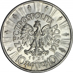 10 złotych 1937, Piłsudski, rzadszy rocznik, piękny