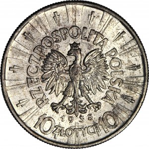 10 gold 1938, Pilsudski, beautiful and rare