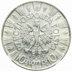 10 gold 1939, Pilsudski, minted