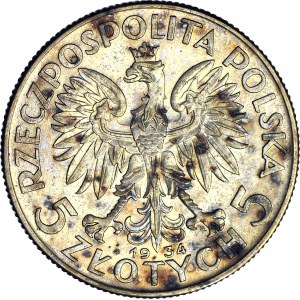 5 złotych 1934, Głowa, mennicza