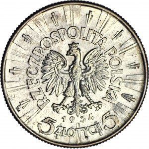 5 gold 1934, Pilsudski, official, minted