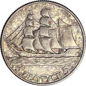 5 gold 1936 Sailing ship, beautiful