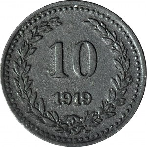 Bydgoszcz NOTGELD,10 Pfennig 1919, zinc