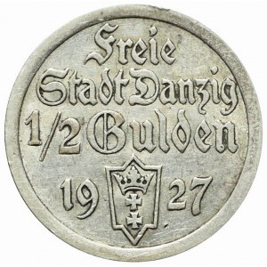 Free City of Danzig, 1/2 guilder 1927, rare