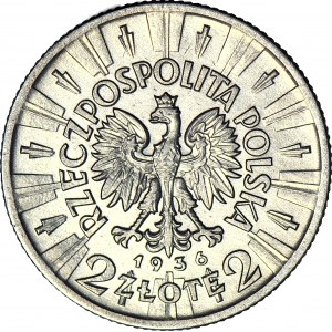 2 złote 1936 Piłsudski, oficjalna kopia 1988