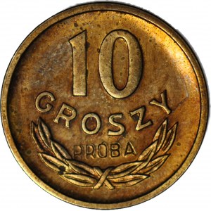 RRR-, 10 groszy 1949, PRÓBA MOSIĄDZ, nakład 100szt, c.a.