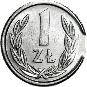 R-, 1 złoty 1989, DESTRUKT, końcówka blachy, menniczy