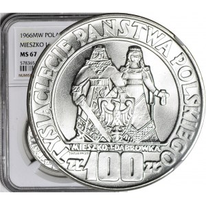 100 gold 1966, Mieszko and Dabrowa, minted