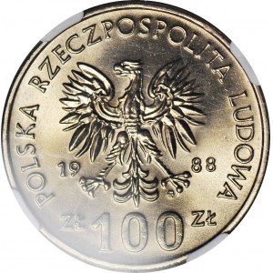 100 gold 1988, Greater Poland Uprising, minted