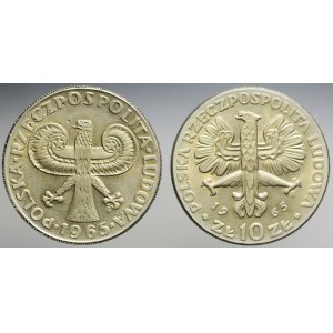 Zestaw dwóch monet 10 złotych 1965, VII wieków Warszawy