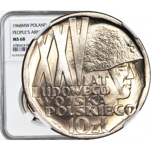 10 złotych 1968, XXV LAT LWP, mennicze