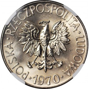 10 gold 1970, Tadeusz Kościuszko, thick date, mint.