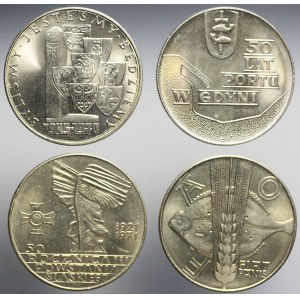 Zestaw czterech monet 10 złotych, lata 1970-1972
