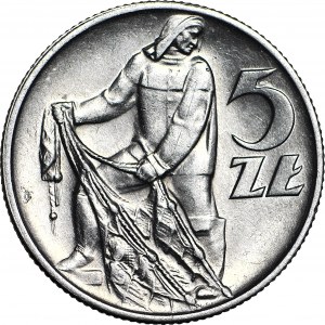 5 złotych 1958, Rybak, wąska 8, menniczy