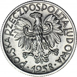 5 złotych 1958, Rybak, wąska 8, menniczy