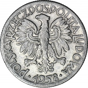 5 złotych 1958, Rybak, wąska 8, rzadka