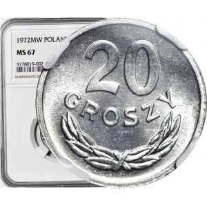 20 pennies 1972, minted