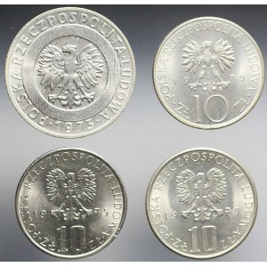 Zestaw pięciu monet miedzioniklowych 1973-1975
