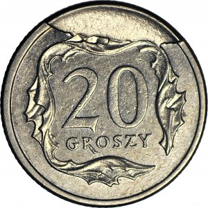 RR-, 20 pennies 2003, DESTRUKT, GREAT punch-out of stamp