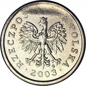 RR-, 20 pennies 2003, DESTRUKT, GREAT punch-out of stamp