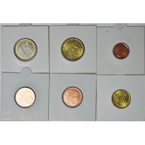 Belgia, 6 szt. monet z 1999 roku, 1 Euro, 50, 10, 5, 5 i 1 cent