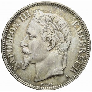 France, Napoleon III, 5 francs 1870 A, Paris, nice