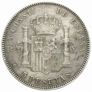 Spain, Alfonso XIII, 5 pesetas 1898
