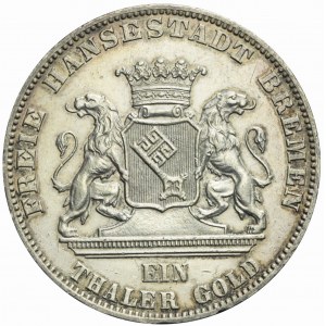 Germany, Bremen city, Thaler 1865, Second National Shooting Competition
