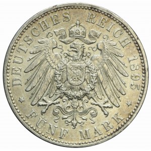 Germany, Hamburg city, 5 marks 1895 J, Hamburg, nice