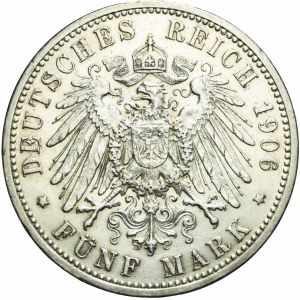 Germany, Prussia, 5 marks 1906 A, Wilhelm II, Berlin, rarer vintage