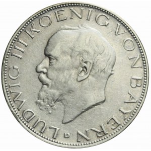 Germany, Bavaria, 3 marks 1914 D, Ludwig III of Munich
