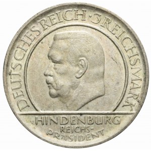 Germany, Weimar Republic, 3 marks 1929 G, Hindenburg