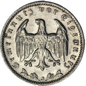 Germany, 1 mark 1938 J, Hamburg, nickel, rare vintage