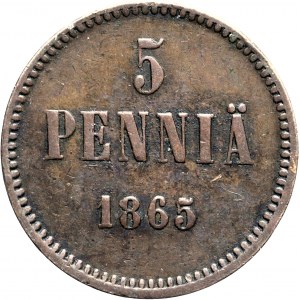 Finland, Alexander II, 5 pennia 1865