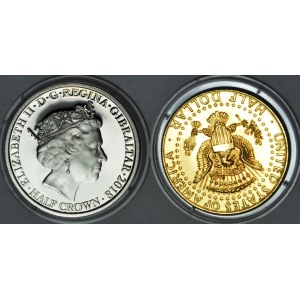 United States of America (USA), gold dollar 2017 and Gibraltar ½ crown 2018