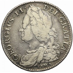 Great Britain, George II, 1/2 crown 1746, silver from Peru