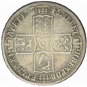 Wielka Brytania, Jerzy II, 1/2 crown 1746, srebro z Peru