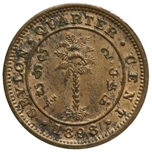 United Kingdom, Ceylon, Queen Victoria, 1/4 cent 1898