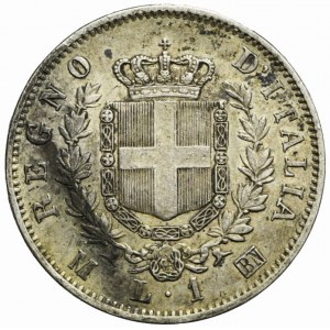 Italy, Vittorio Emanuele, 1 lira 1867 MBN