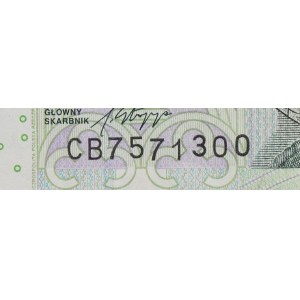 100 złotych 2012, ser. CB, DESTRUKT, przesunięty numerator