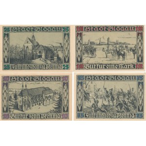 set of 4 notgelds Glogau - Glogow 1920
