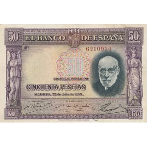 Spain, 50 pesetas 1935