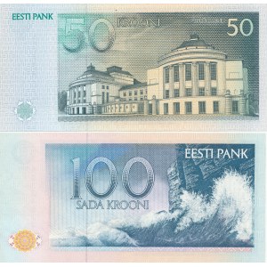 Estonia 50 Krooni 1994 and 100 krooni 1991