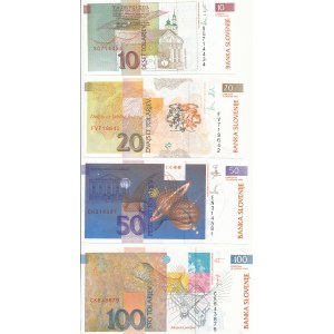 Slovenia, set of 4 pieces, 10-100 thalers 1992-2003