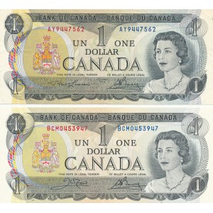 2 pcs. Canada, $1 1973, ser. AY, BC