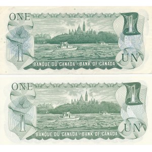 2 pcs. Canada, $1 1973, ser. AY, BC