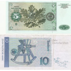 2 pcs. Germany, FRG, 5 marks 1960 and 10 marks 1993