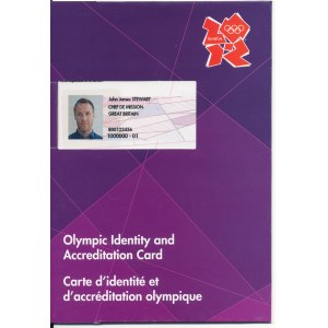 United Kingdom, Olympic Identity and Accreditation Card, London 2012 - specimen